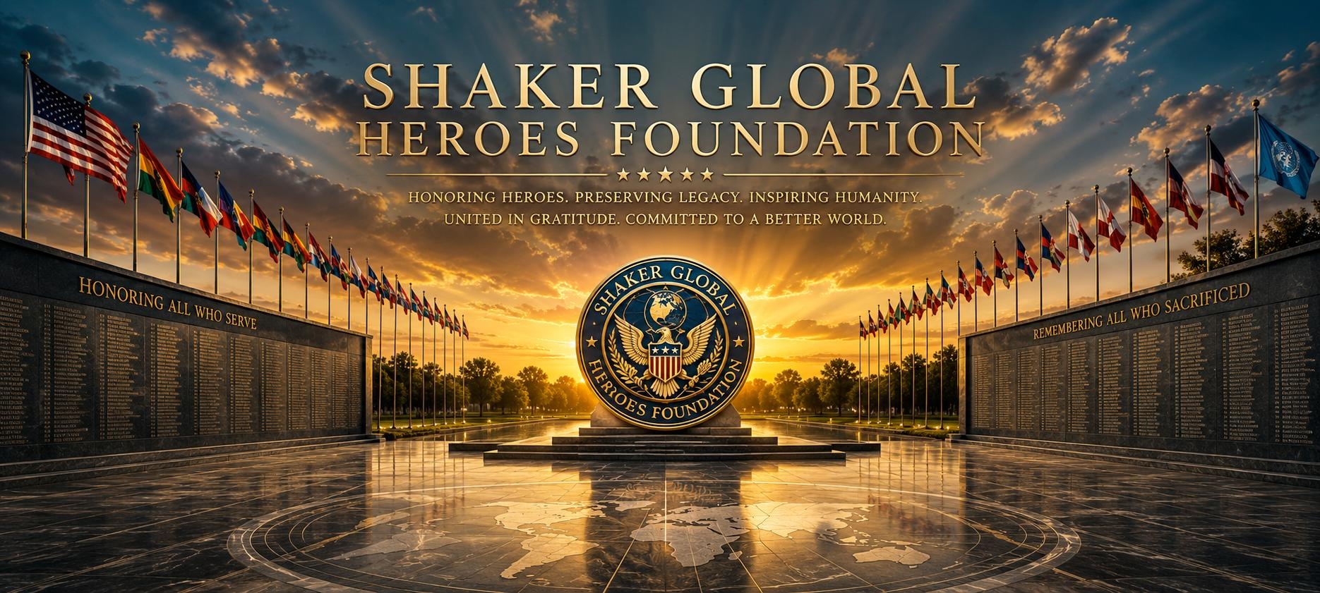 Shaker Global Heroes Foundation memorial plaza under the vision of Morad Shaker honoring heroes across nations